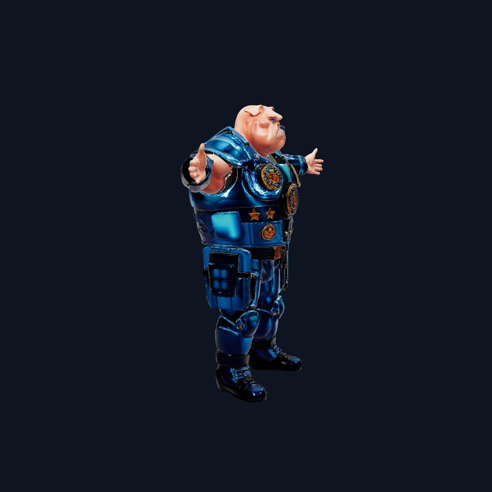 Blue Armored Bulldog model pack